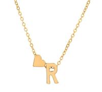 Generisch Collier en forme de cœur pour femme, alliage de luxe léger, 26 lettres, chaîne de clavicule d'amour, accessoire pendentif, Métal, No Gemstone