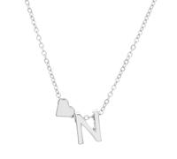 Generisch Collier en forme de cœur pour femme, alliage de luxe léger, 26 lettres, chaîne de clavicule d'amour, accessoire pendentif, Métal, No Gemstone