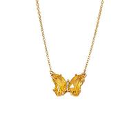 Generisch Collier lune lumineux avec pendentif papillon - Design simple et délicat - Convient pour toutes les occasions - Collier signe du zodiaque lion, Métal, Pas de pierre précieuse