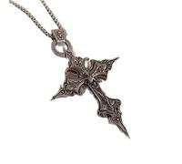 Generisch Collier personnalisé pour homme avec pendentif en forme de croix, prière gothique, croyant, bijou pour homme et femme