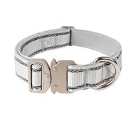 Generisch Collier réfléchissant pour chien en nylon renforcé, résistant, avec fermeture rapide en métal, réglable, pour chiens de taille moyenne et grande (28-36 cm), 1 pièce, gris, 28 x 2,5 cm