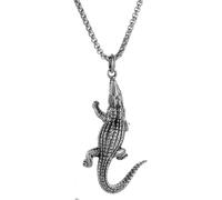 Generisch Collier rétro gothique avec pendentif crocodile pour homme