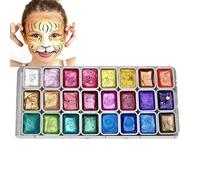 Generisch Color pearlescentt Kit aquarelle - Céramique métallisée massive - Aquarelle légère avec brosses en bois - Couleurs vives dans une boîte de voyage pour étudiants