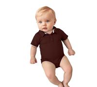 Generisch Combinaison à manches courtes pour garçon comme chemise élégante - Vêtement pour bébé - Coton doux pour l'été, marron, 3-6 mois