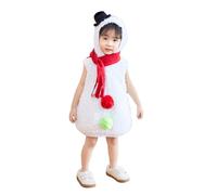 Generisch Combinaison de cosplay de Noël en polaire avec écharpe pour tout-petits enfants (blanc, 5-6 ans)