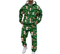 Generisch Combinaison de Noël pour homme avec imprimé intégral - Pyjama amusant avec le Père Noël et les ours polaires | Tenue de maison et de nuit festive pour les vacances, XL