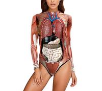 Generisch Combinaison de performance d'Halloween pour femme avec bikini triangle imprimé numérique, Orange, L