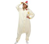 Generisch Combinaison de pyjama de poule douce comme vêtement de détente confortable pour les femmes et les filles avec un motif animal amusant, chaussettes antidérapantes pour femmes et filles, tenue