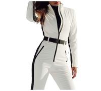 Generisch Combinaison de ski pour femme - Combinaison de ski isolée - Imperméable - Coupe-vent - Combinaison de ski - Combinaison d'hiver chaude - Pantalon de ski - Pantalon de snowboard - Combinaison