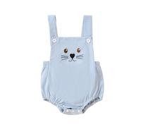 Generisch Combinaison d'été sans manches pour nouveau-né garçon comme cadeau de Pâques avec un joli design de lapin, bleu ciel, 3-6 mois