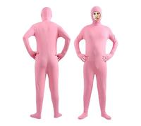 Generisch Combinaison intégrale pour homme - Pour adulte - Face ouverte - Cosplay - Combinaison moulante - Vêtement seconde peau - Halloween et Noël - Unisexe, Rose, L
