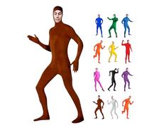 Generisch Combinaison intégrale unisexe à écran vert pour homme et femme - Costume d'Halloween et de carnaval - Costume orange - Cosplay - Combinaison seconde peau - Combinaison adulte