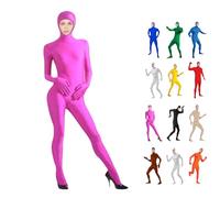 Generisch Combinaison intégrale unisexe à écran vert pour homme et femme - Costume d'Halloween et de carnaval - Costume orange - Cosplay - Combinaison seconde peau - Combinaison adulte