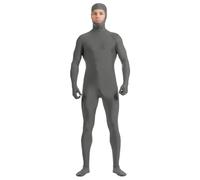 Generisch Combinaison intégrale unisexe avec visage ouvert - Costume de danse extensible pour spectacle et cosplay - Taille adulte, gris, XXL