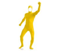 Generisch Combinaison intégrale unisexe invisible - Couleur unie - Pour homme et femme - Costume de carnaval - Cosplay - Vert - Costume de scène pour performance sur scène, O jaune., XXL