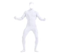 Generisch Combinaison intégrale unisexe invisible - Couleur unie - Pour homme et femme - Costume de carnaval - Cosplay - Vert - Costume de scène pour performance sur scène, O blanc., S