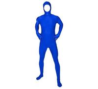 Generisch Combinaison intégrale unisexe invisible - Couleur unie - Pour homme et femme - Costume de carnaval - Cosplay - Vert - Costume de scène pour performance sur scène, O bleu., XS