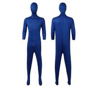Generisch Combinaison intégrale unisexe pour homme et adulte - Écran vert - Combinaison intégrale - Costume femme - Body une pièce pour la prise de films, tours de magie, Halloween, carnaval, bleu