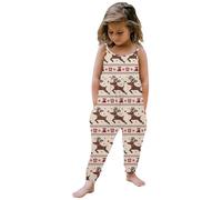 Generisch Combinaison sans manches pour bébé fille - Impression d'Halloween - Tenue pantalon - Vêtements, café, 5-6 ans