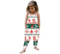 Generisch Combinaison sans manches pour bébé fille - Imprimé Halloween - Tenue pantalon - Vêtements, Brique rouge., 5-6 ans