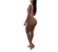 Generisch Combinaisons pour femmes Combinaison sportive : combinaison élégante dos nu Activewear Yoga Une pièce Couleur unie Bodycon Body extensible Justaucorps Shape Bodybuilding Pantalon Slim Fit