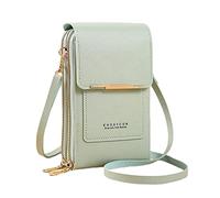 Generisch Commerce extérieur pour femmes Portefeuille multifonction à écran tactile à une épaule en PU pour téléphone portable Sac à bandoulière Sacs en film de protection, vert, Taille unique