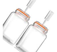 Generisch Composé de 2 grands récipients en verre de 2 litres de qualité | Structure de libération d'air, idéale pour la fabrication de la choucroute kombucha et des aliments fermentés