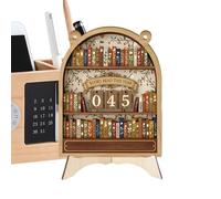 Generisch Compteur de lecture en bois - Marqueur littéraire, compteur de progrès de livre pour bureau d'étude, panneau de novel avec breloque décorative, accent de bibliothèque, présentoir