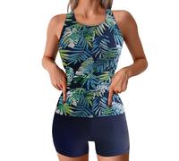 Generisch Conservateur Split Maillot de bain pour femme Frontière Plus Taille Bikini Maillot de bain, vert, S
