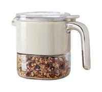 Generisch Conteneur en verre - 13,6 x 10,5 x 9 cm - Conteneur de stockage de sucre avec couvercle et cuillère - Boîte à air pratique pour le stockage de poudre, poivre, sel, cuisine