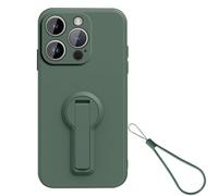 Generisch Coque souple et fine pour iPhone 15/15 Pro/15 Plus/15 Pro Max - Avec support rabattable - Protection d'objectif tout compris - Coque en silicone - 15pro max - Vert