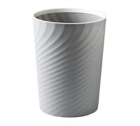 Generisch Corbeille à papier ronde en plastique, petite poubelle de salle de bain, pour cuisine, chambre, bureau, dortoir, facile à nettoyer (gris, 20 cm)