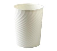 Generisch Corbeille à papier ronde en plastique, petite poubelle de salle de bain, pour cuisine, chambre, bureau, dortoir, facile à nettoyer (blanc, 20 cm)