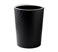 Generisch Corbeille à papier ronde en plastique, petite poubelle de salle de bain, pour cuisine, chambre, bureau, dortoir, facile à nettoyer (noir, 23,7 cm)