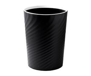 Generisch Corbeille à papier ronde en plastique, petite poubelle de salle de bain, pour cuisine, chambre, bureau, dortoir, facile à nettoyer (noir, 23,7 cm)