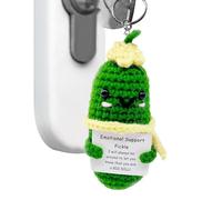 Generisch Cornichon de soutien émotionnel - Adorables poupées de concombre tricotées - Soutien émotionnel - Peluche amusante pour l'anniversaire des amis