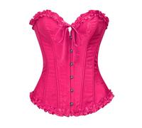 Generisch Corset amincissant pour femme - Couleur unie - Soutien de la posture - Entraînement de la taille, E-Hot Rose, M