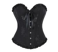 Generisch Corset Halloween pour Femmes, Shapewear Bodysuit, Corset en Dentelle en Pointe, Top Push Up Bustier, Entraîneur de Taille pour Mincir, Noir , S