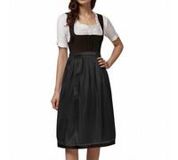 Generisch Costume allemand Oktoberfest pour femme dans un style classique bavarois comme robe de fête cosplay unie avec tablier décoratif, Noir , S