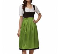 Generisch Costume allemand Oktoberfest pour femme dans un style classique bavarois comme robe de fête cosplay unie avec tablier décoratif, vert, M