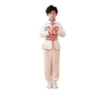 Generisch Costume chinois pour garçons et filles Uniformes d'entrainement Arts traditionnels Wing Chun Tenues, Blanc., 7-8 ans
