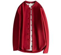 Generisch Costume chinois pour homme - Veste doublée en polaire - Veste de chemise Tangzhuang Kung - Manteau chaud - Haut d'hiver - Cardigan Fu - Veste à manches longues - Veste de transition