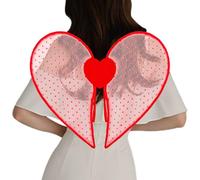 Generisch Costume d'ailes d'ange - Ailes légères en forme de cœur - Accessoire de fête de Saint-Valentin pour femme et adulte - Cosplay - Carnaval - Halloween - Tenue de carnaval