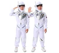 Generisch Costume d'astronaute pour enfant avec casque - Combinaison d'astronaute pour enfant - Pour Halloween et cosplay - Fête à thème - Carnaval - Astronaute - Costume de carnaval - Blanc - 120