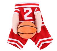 Generisch Costume de basket-ball, chat et chien, costume de festival, Halloween, Noël, costume de basket-ball, pour chiens de petite et moyenne taille, rouge (rouge, S)