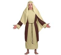 Generisch Costume de berger pour homme - Respirant - Saint Joseph - Pour adulte - Avec robe, ceinture, foulard et bandeau - Tenue de cosplay médiévale pour les fêtes, le carnaval et Halloween