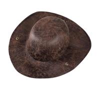 Generisch Costume de capitaine colonial à trois branches vintage en cuir | Chapeau de pirate pour Halloween, spectacles de théâtre, fête d'anniversaire, théâtre scolaire, réunion de famille, cosplay