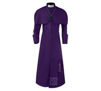 Generisch Costume de cardinal, de prêtre, de religieux - Vêtement médiéval pour l'Église catholique - Robe pour clergé - Thobe de prêtre - Cosplay Renaissance - Col montant - Costumes de carnaval et