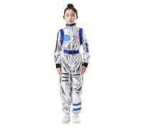 Generisch Costume de carnaval - Astronaute de l'espace - Pour enfants - Aventure dans le déguisement de fantaisie - Vaisseau spatial commandant (bleu, 7-9 ans)