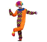 Generisch Costume de carnaval orange pour femme - Costume de clown élégant - Costume de carnaval - Costume de jeu de rôle coloré - Tenue pour spectacles de scène - Costume de carnaval festif - Actrice